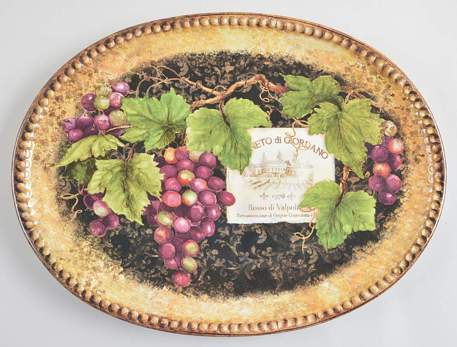 Gilded Wine 16" Oval Serving Platter by Certified International-1