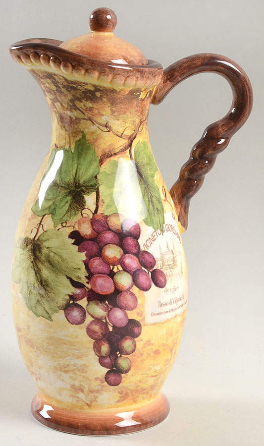 Gilded Wine Oil Jar/Server & Lid by Certified International-1