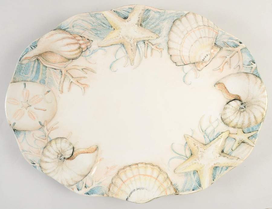 Coastal View 16" Oval Serving Platter by Certified International-1