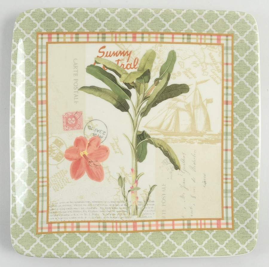 Floridian Square Salad/Dessert Plate by Certified International-1