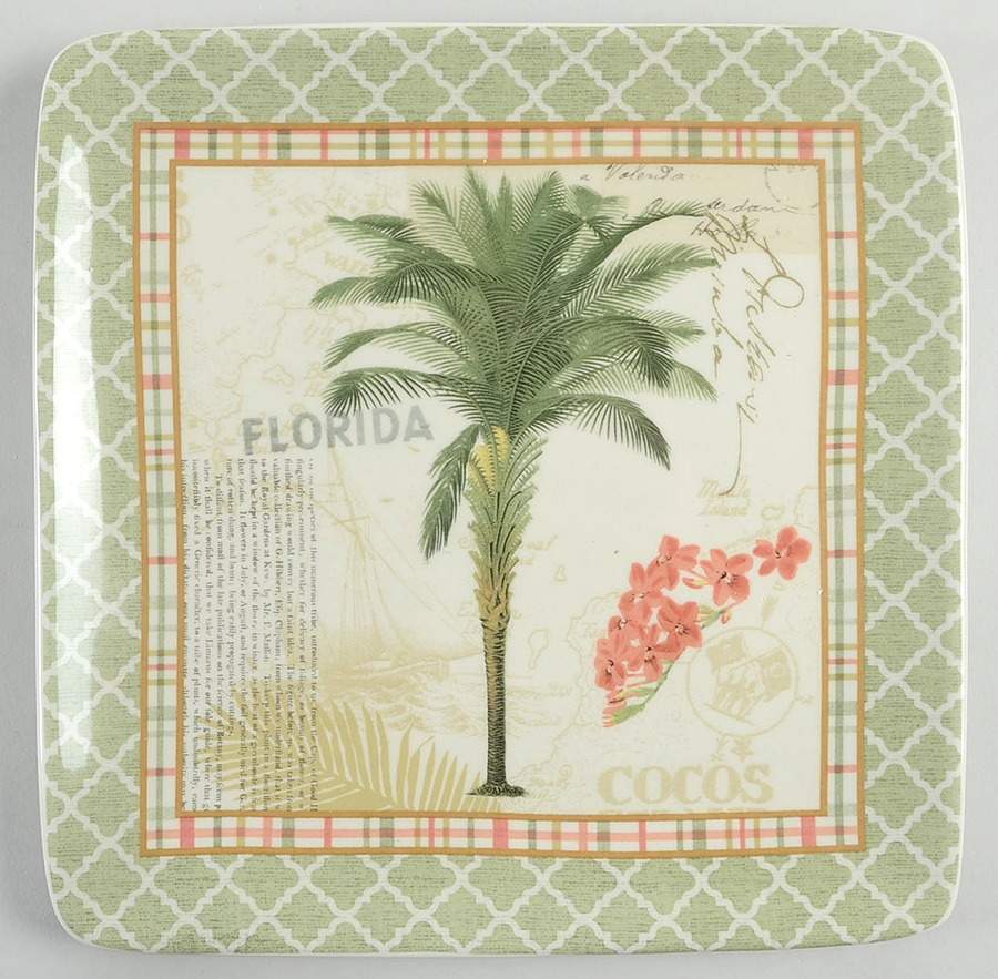 Floridian Square Salad/Dessert Plate by Certified International-1