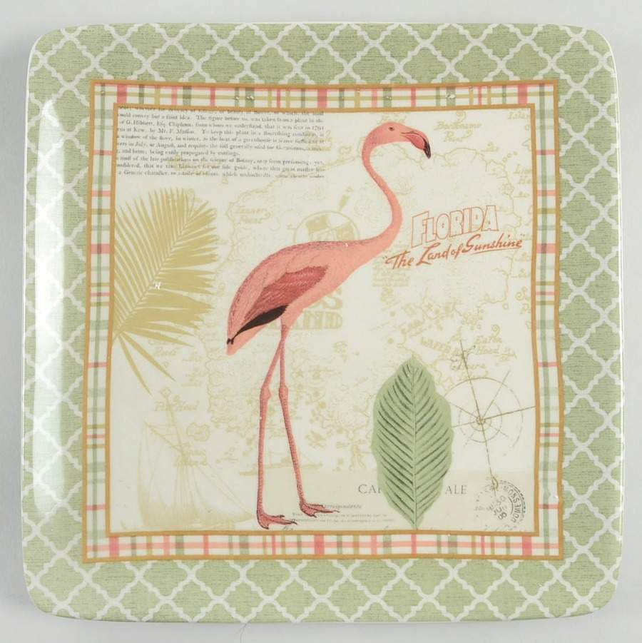 Floridian Square Salad/Dessert Plate by Certified International-1