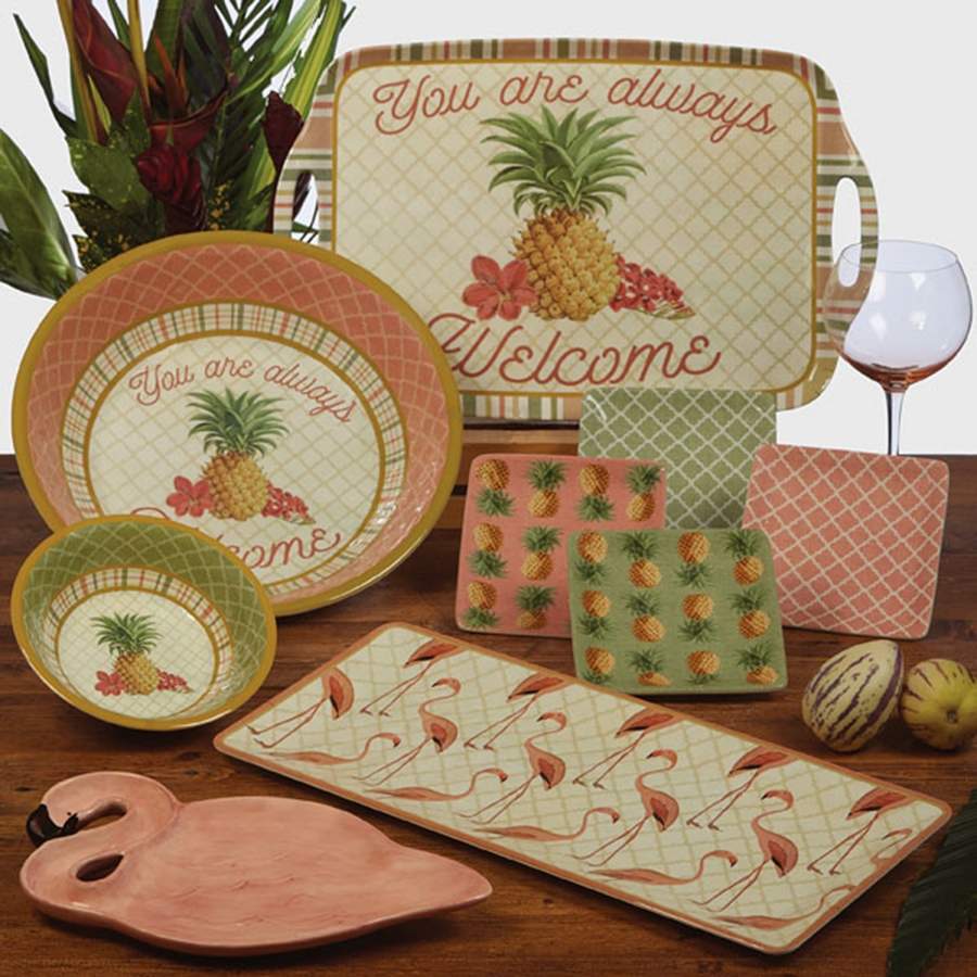 Floridian 19" Rectangular Handled Serving Melamine Tray by Certified International-1