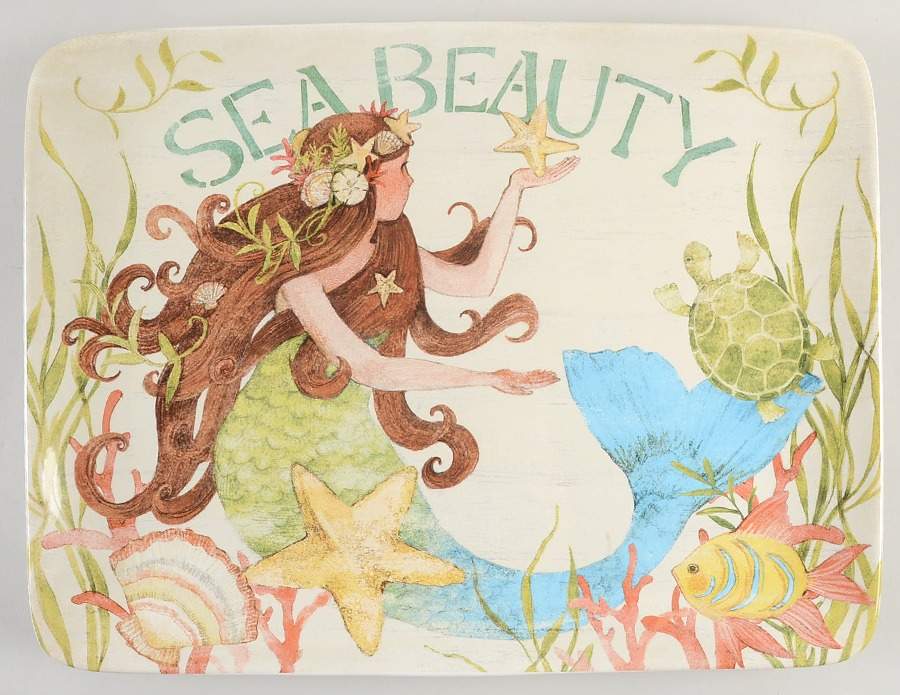 Sea Beauty 16" Rectangular Serving Platter by Certified International-1
