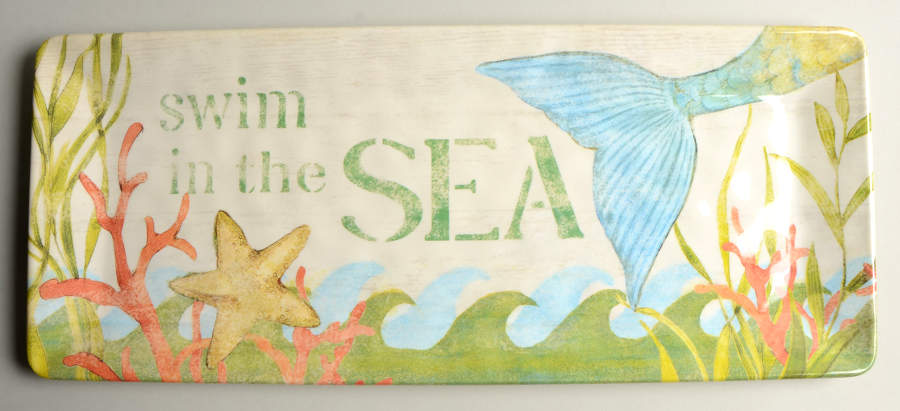 Sea Beauty 19" Rectangular Handled Serving Melamine Tray by Certified International-1