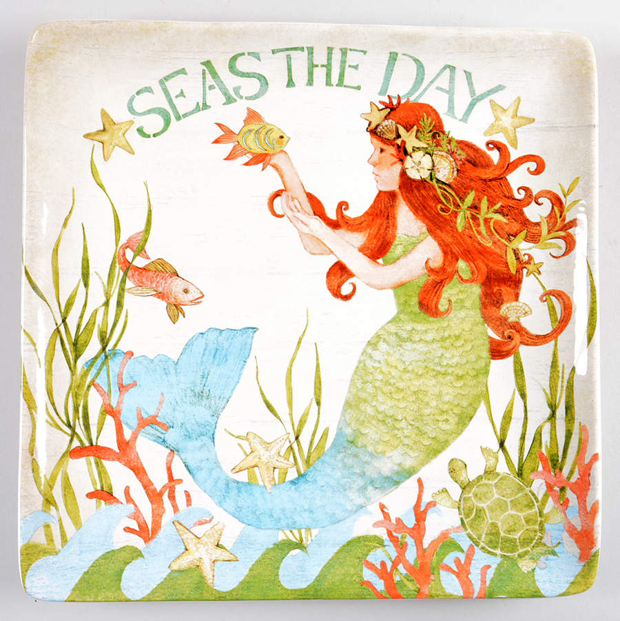 Sea Beauty 12" Square Serving Platter by Certified International-1