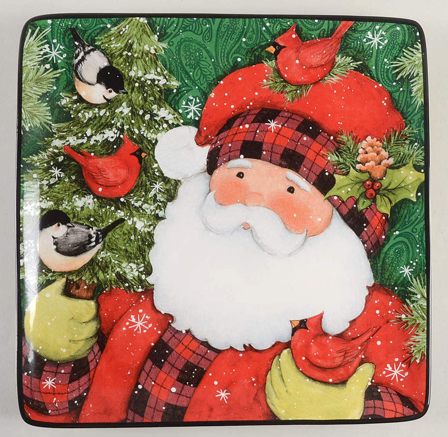 Winter's Plaid 12" Square Serving Platter by Certified International-1