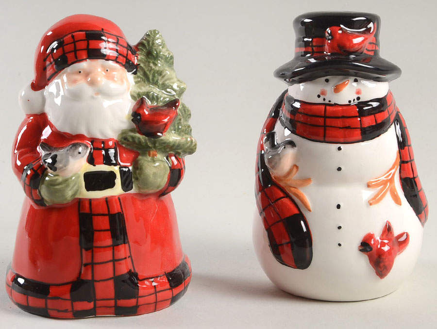 Winter's Plaid Figural Salt & Pepper Set by Certified International-1