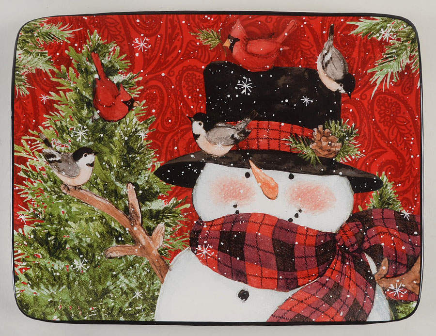 Winter's Plaid 16" Rectangular Serving Platter by Certified International-1