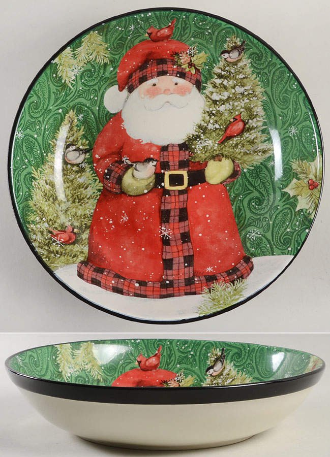 Winter's Plaid 13" Pasta Serving Bowl by Certified International-1