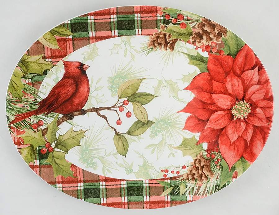 Winter Field Notes 16" Oval Serving Platter by Certified International-1