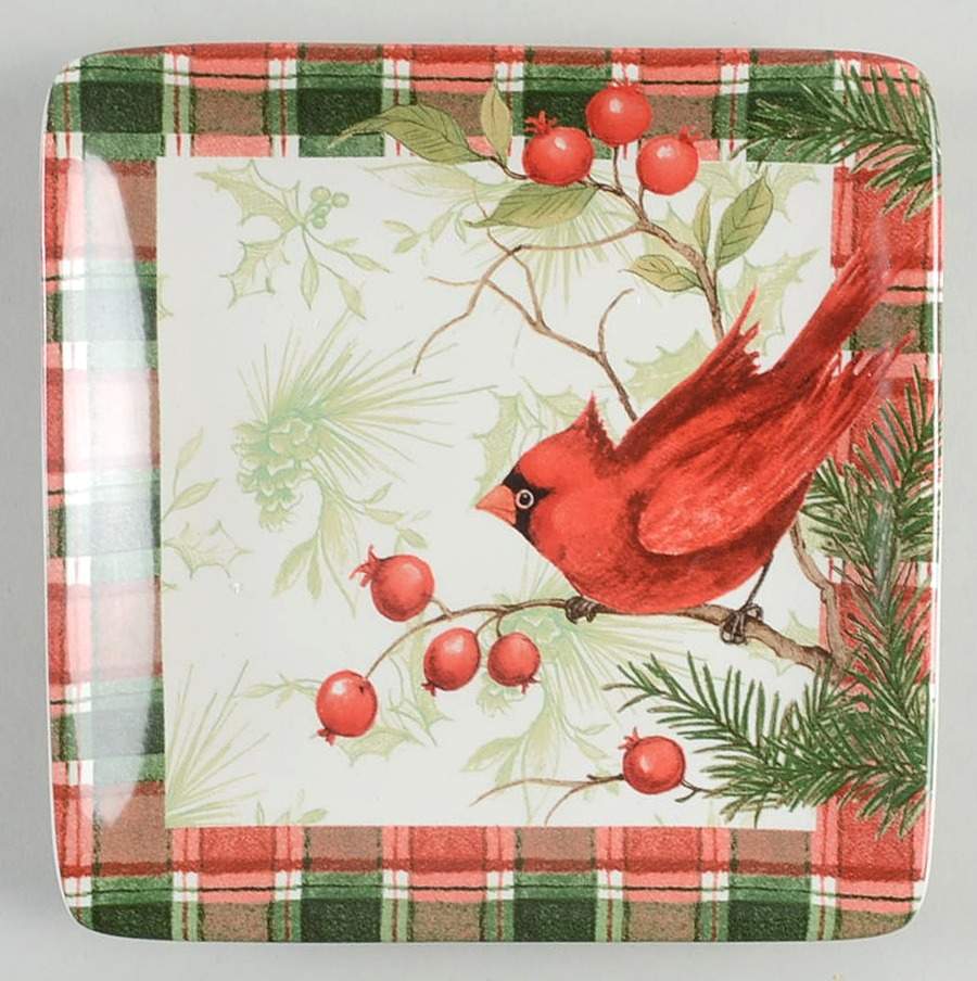 Winter Field Notes Square Canape Plate by Certified International-1