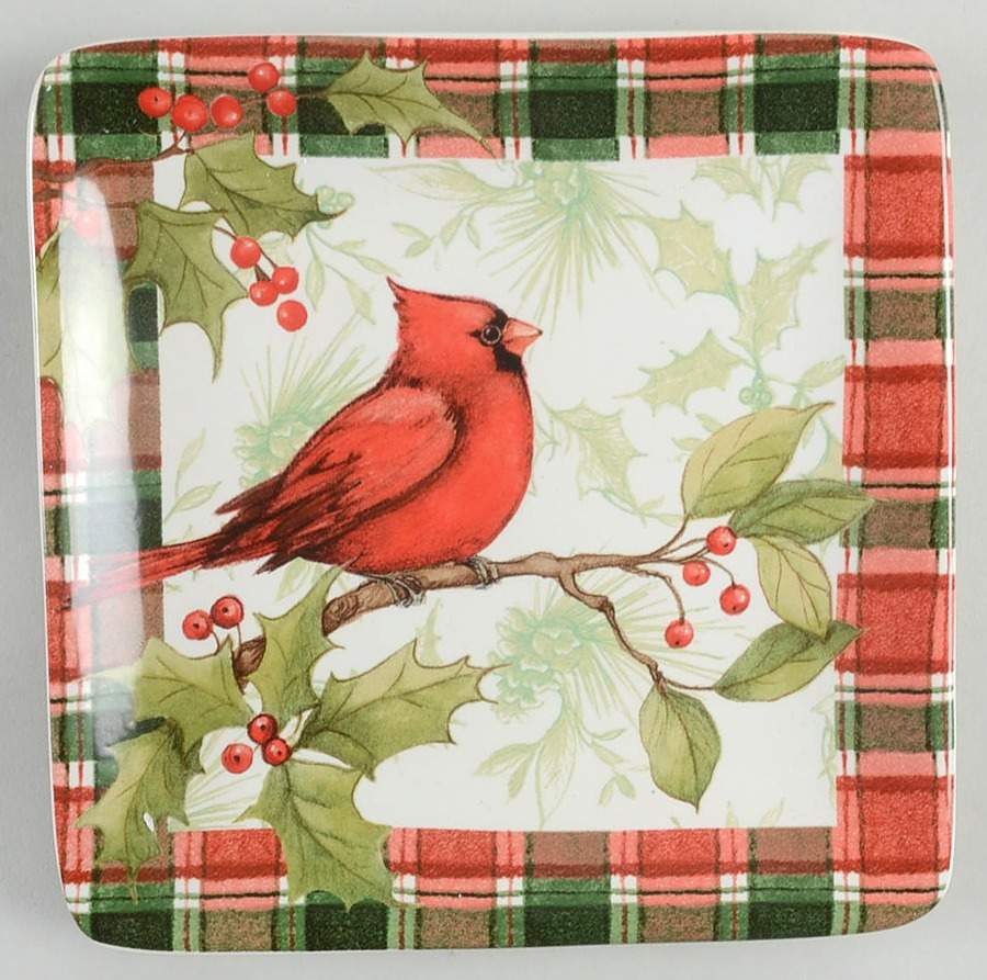 Winter Field Notes Square Canape Plate by Certified International-1