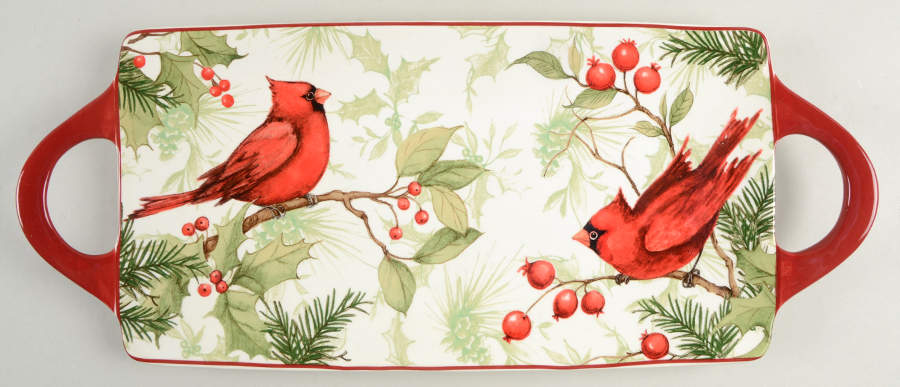 Winter Field Notes 15" Rectangular Handled Serving Platter by Certified International-1