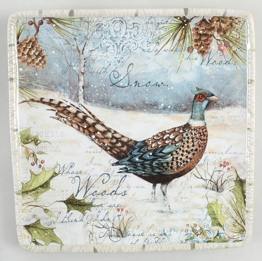 Winter Lodge Square Salad/Dessert Plate by Certified International-1