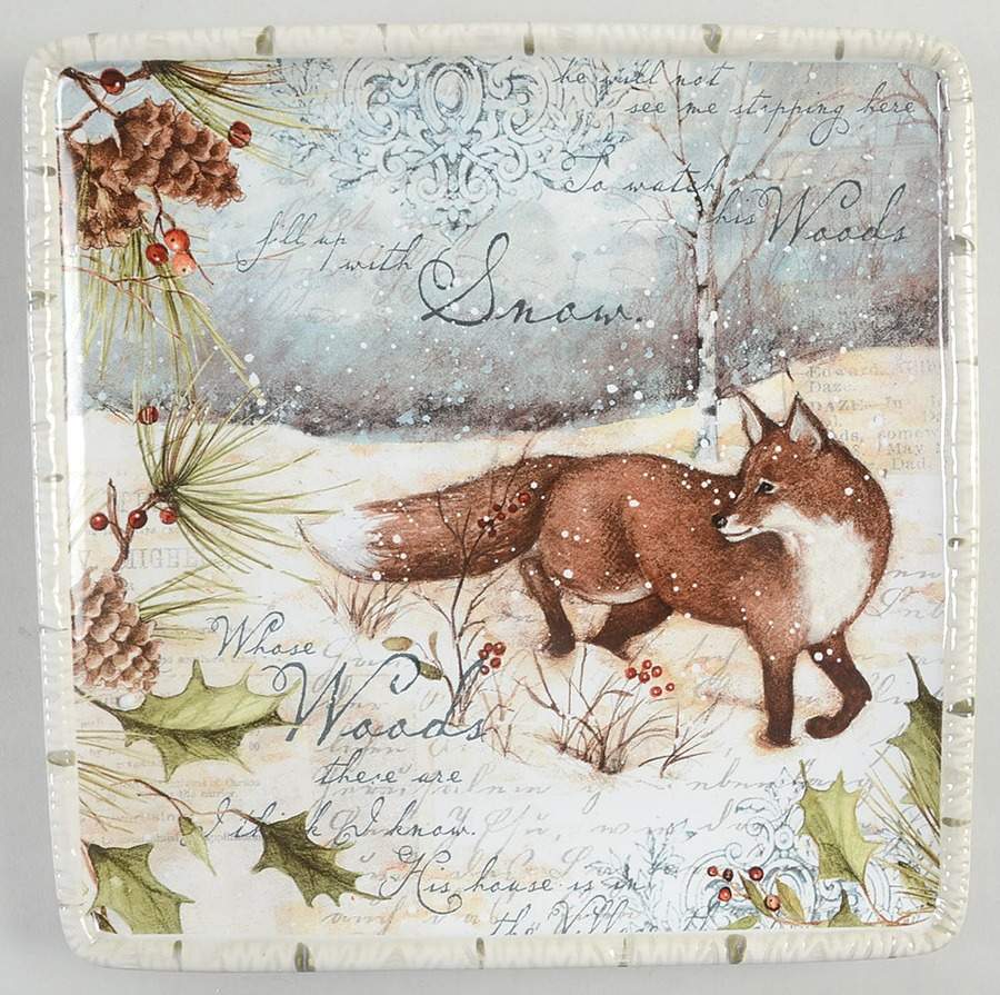 Winter Lodge Square Salad/Dessert Plate by Certified International-1