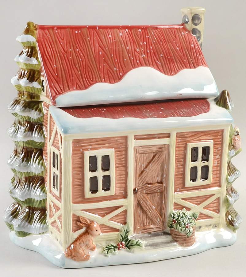 Winter Lodge Figural Cookie Jar & Lid by Certified International-1