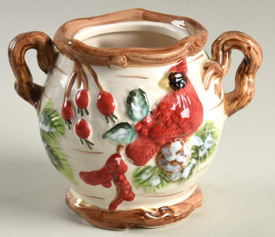 Plaid Tidings Sugar Bowl No Lid by Cracker Barrel-1
