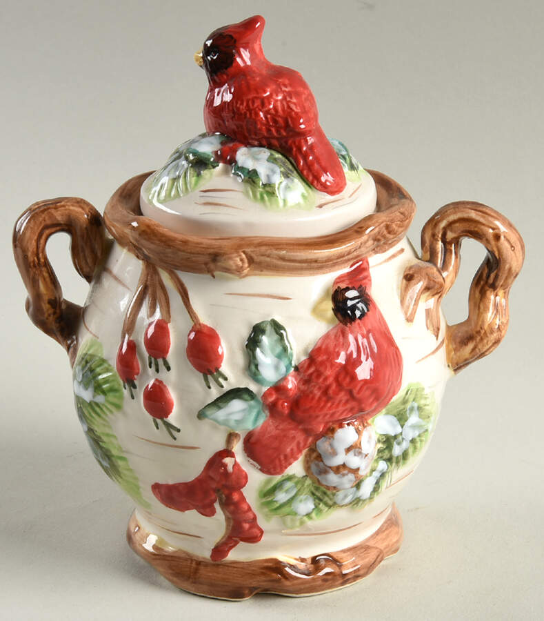 Plaid Tidings Sugar Bowl & Lid by Cracker Barrel-1