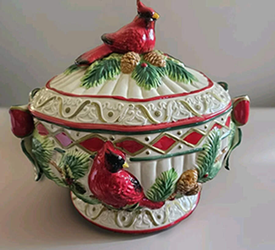 Plaid Tidings Tureen &  Lid by Cracker Barrel-1