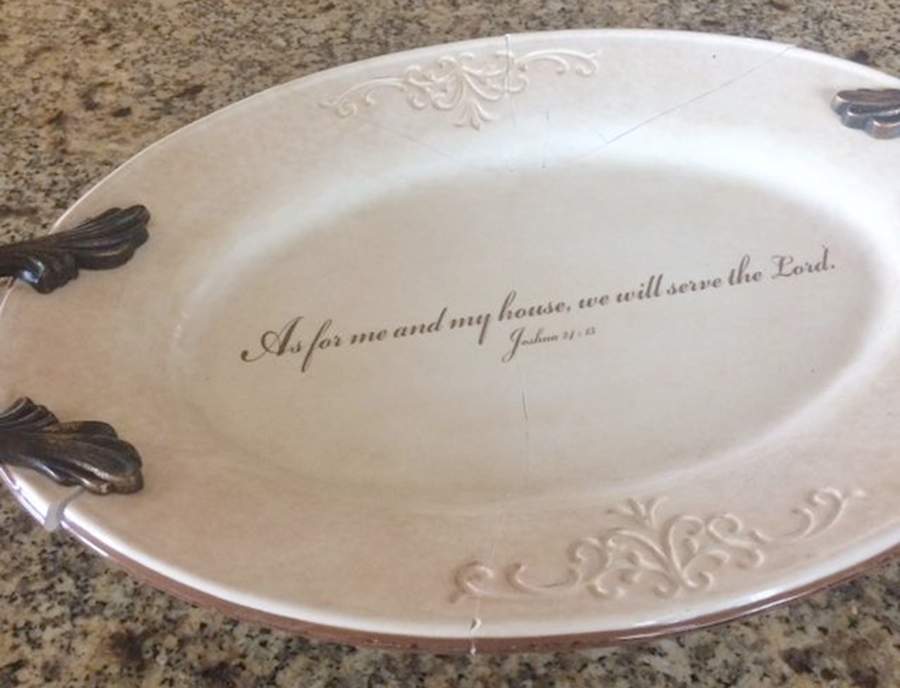 Inspirational 17" Oval Serving Platter by Cracker Barrel-1