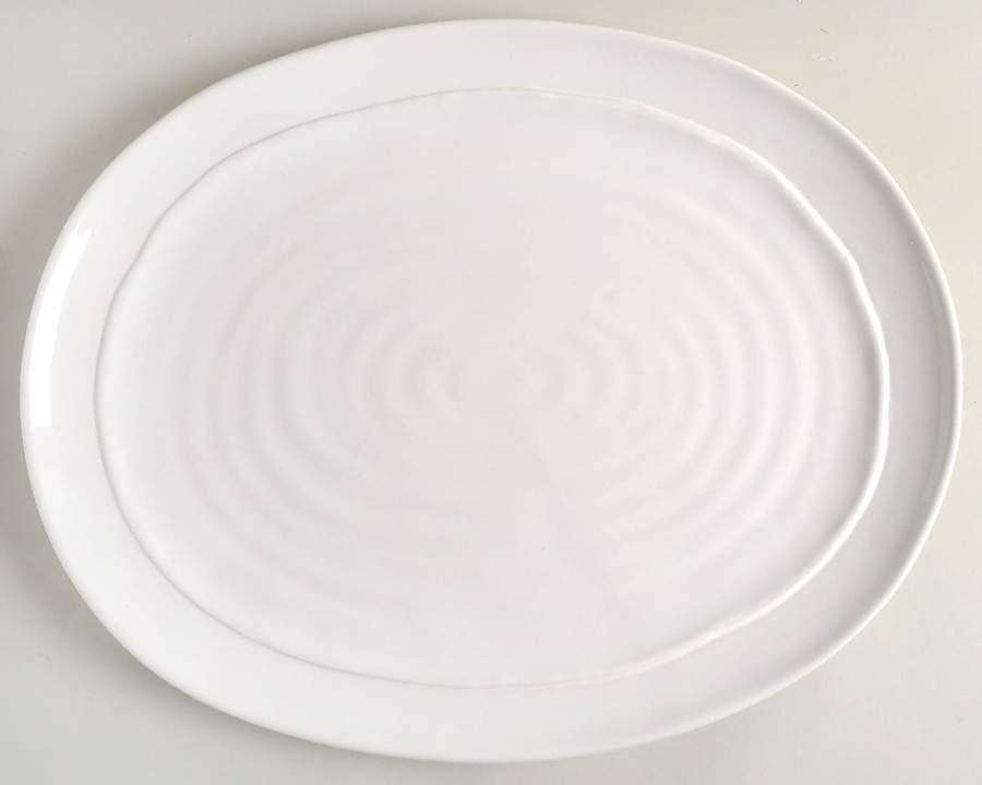 C7I10 White 17" Oval Serving Platter by Ceramisia-1