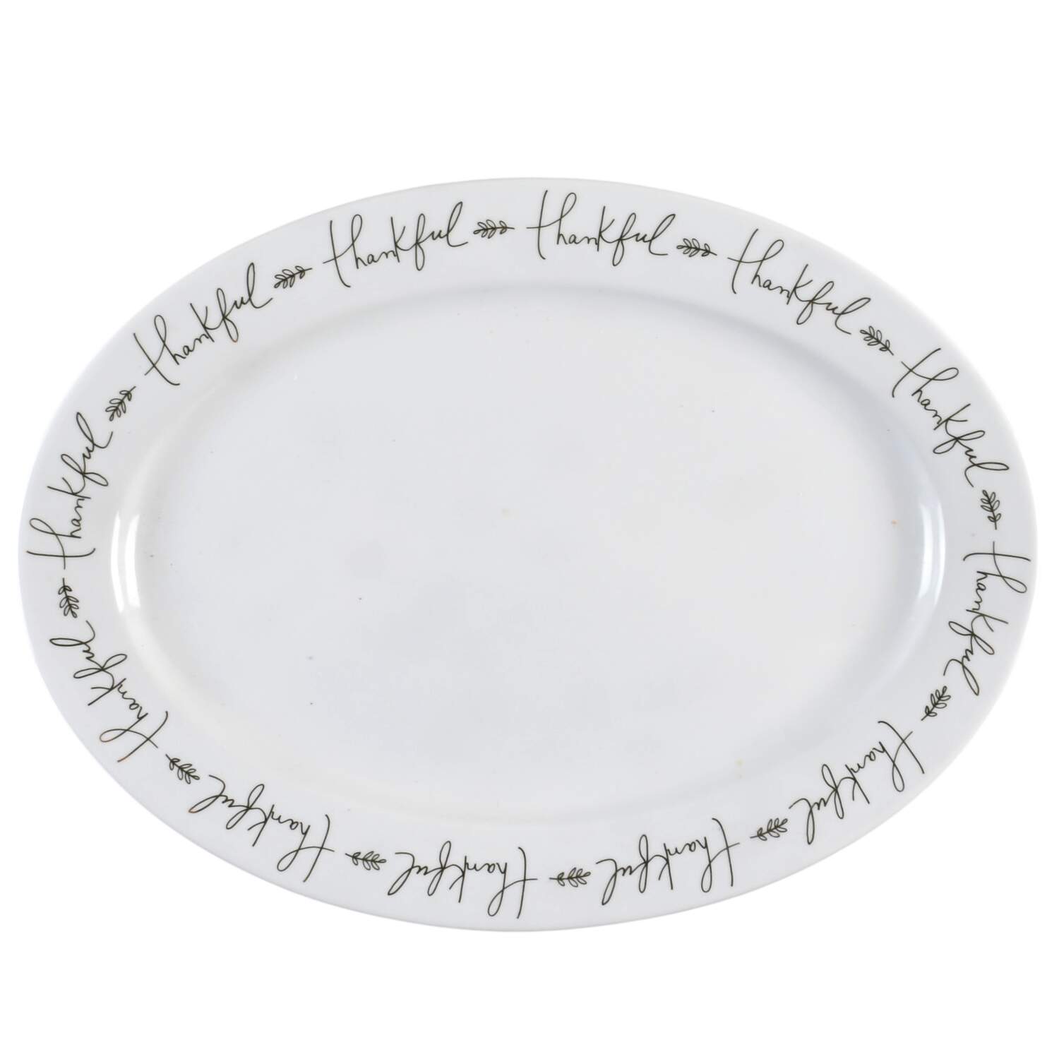 Thankful 18" Oval Turkey Serving Platter by Crate & Barrel-1