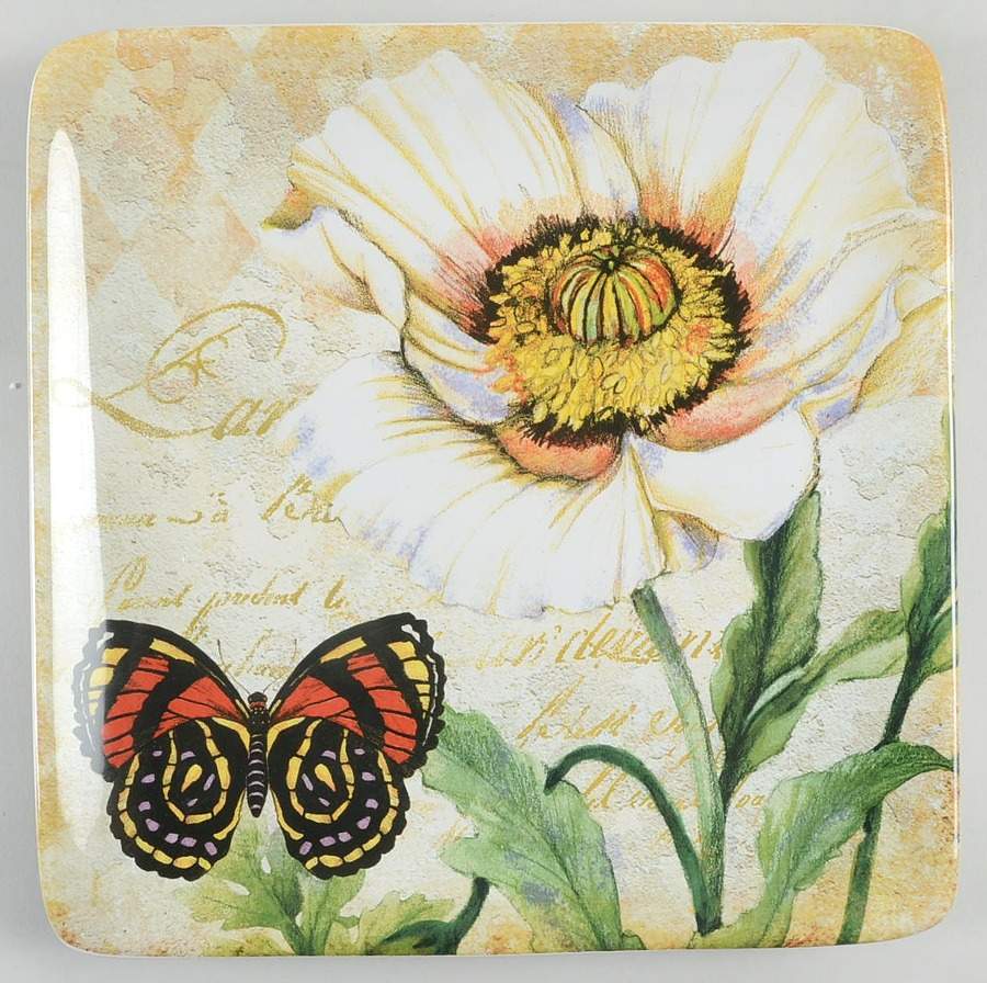 Poppy Garden Square Salad Plate by Certified International-1