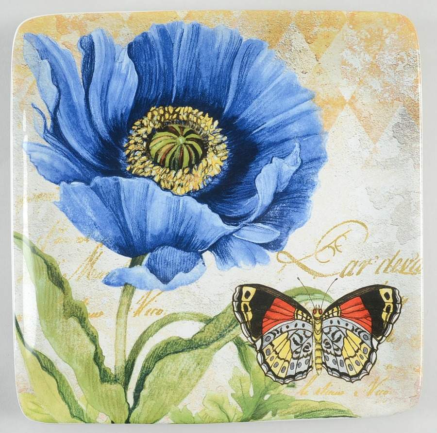 Poppy Garden Square Salad Plate by Certified International-1