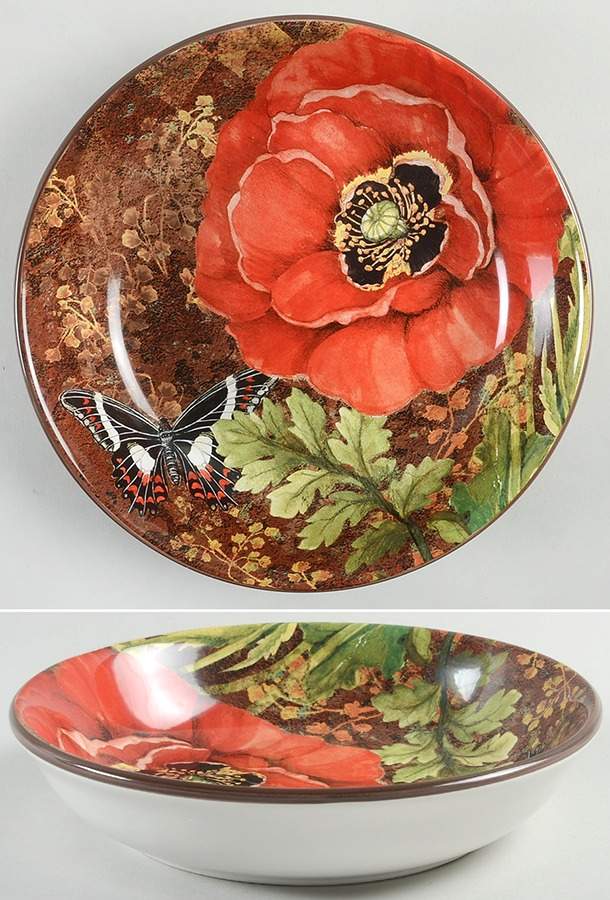 Poppy Garden 9" Individual Pasta Bowl by Certified International-1