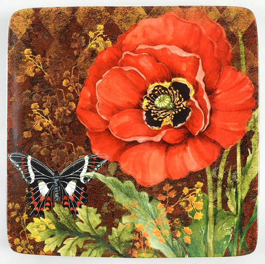 Poppy Garden Square Dinner Plate by Certified International-1