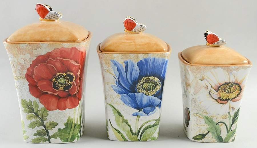 Poppy Garden (3 Piece) Canister Set (Box Set) by Certified International-1