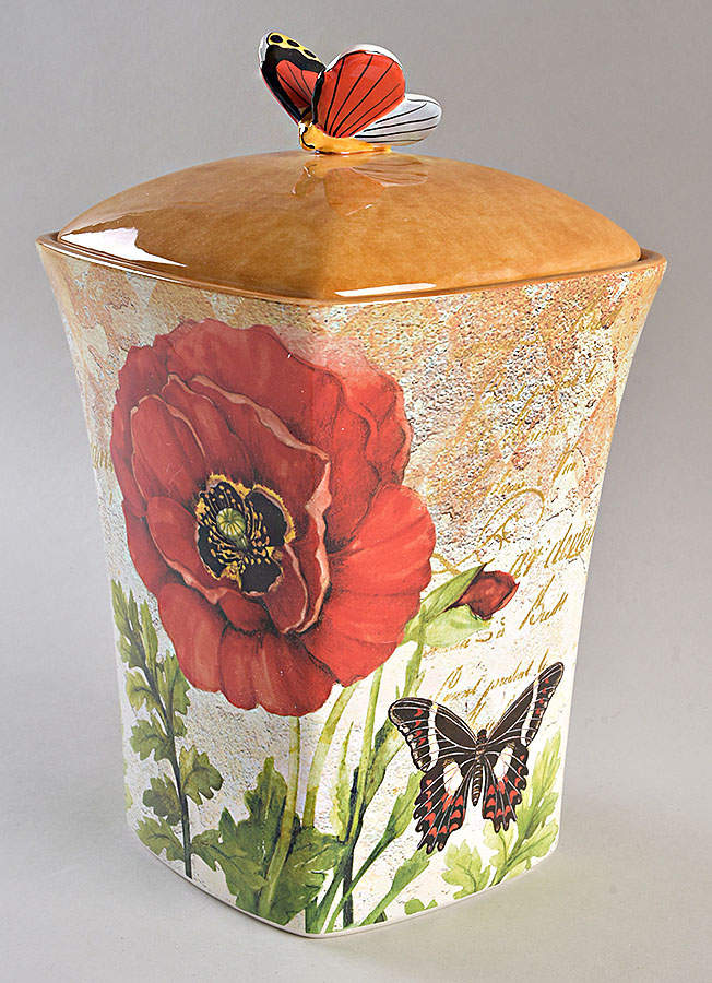 Poppy Garden Large Canister & Lid by Certified International-1