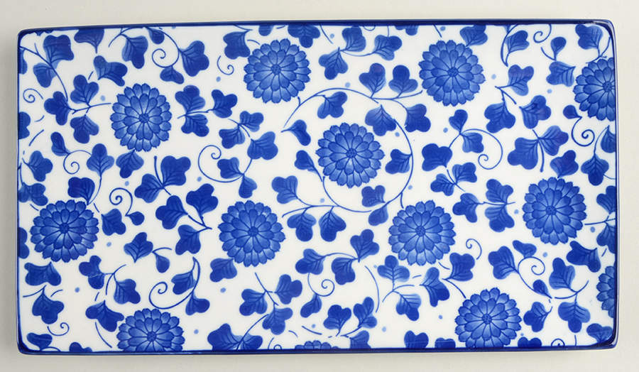 Blue Indigo 11" Rectangular Tray by Certified International-1