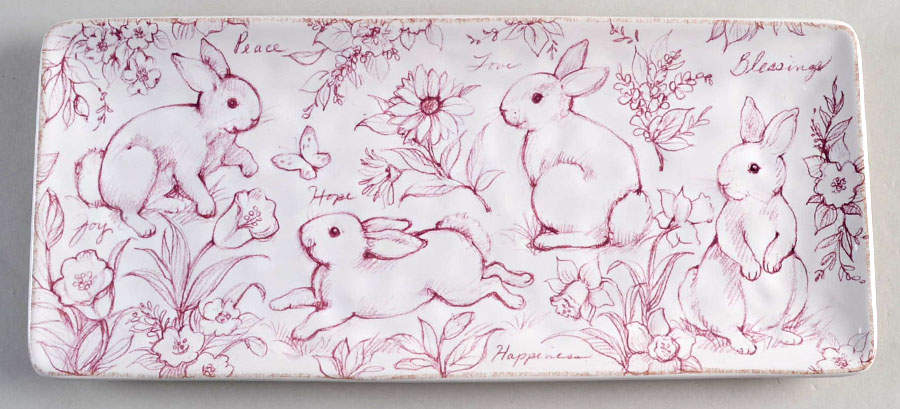Bunny Patch Rectangular Tray 11" by Certified International-1