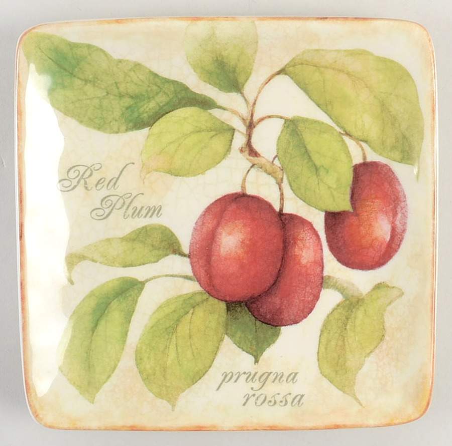 Tuscan Fruit Square Canape Plate by Certified International-1