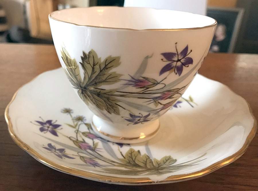 2407 Footed Cup & Saucer Set by Clare (England)-1