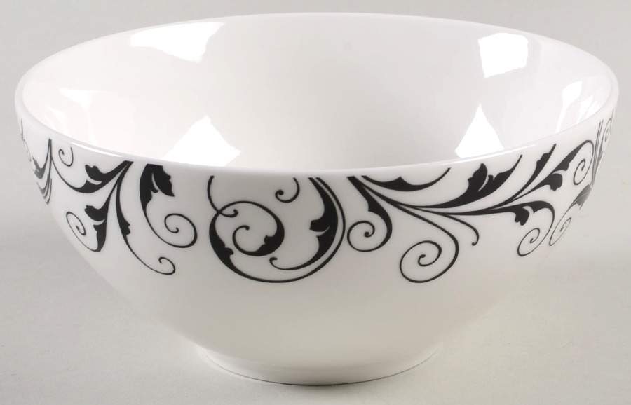 Black Scroll Soup/Cereal Bowl by Ciroa-1