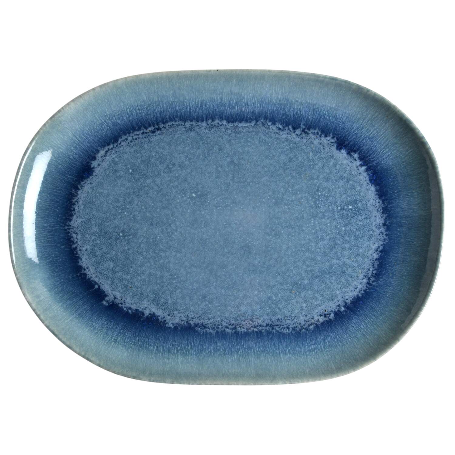 Caspian Blue 16" Oval Serving Platter by Crate & Barrel-1