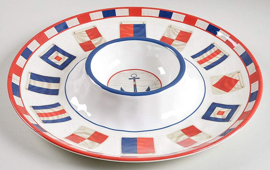 Nautique (Melamine) 1 Piece Chip & Dip by Certified International-1