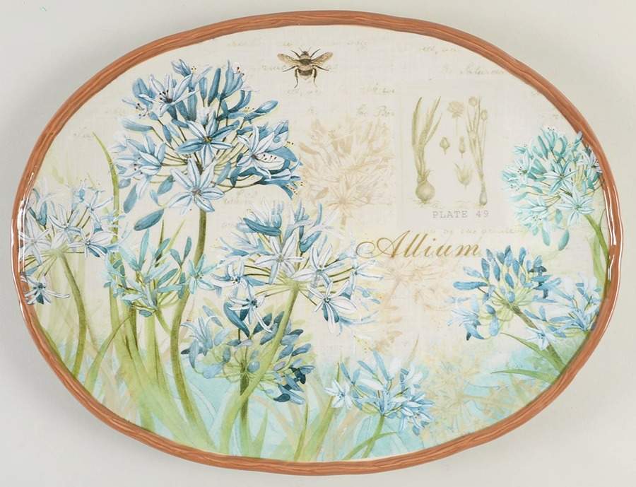 Herb Blossoms 16" Oval Serving Platter by Certified International-1