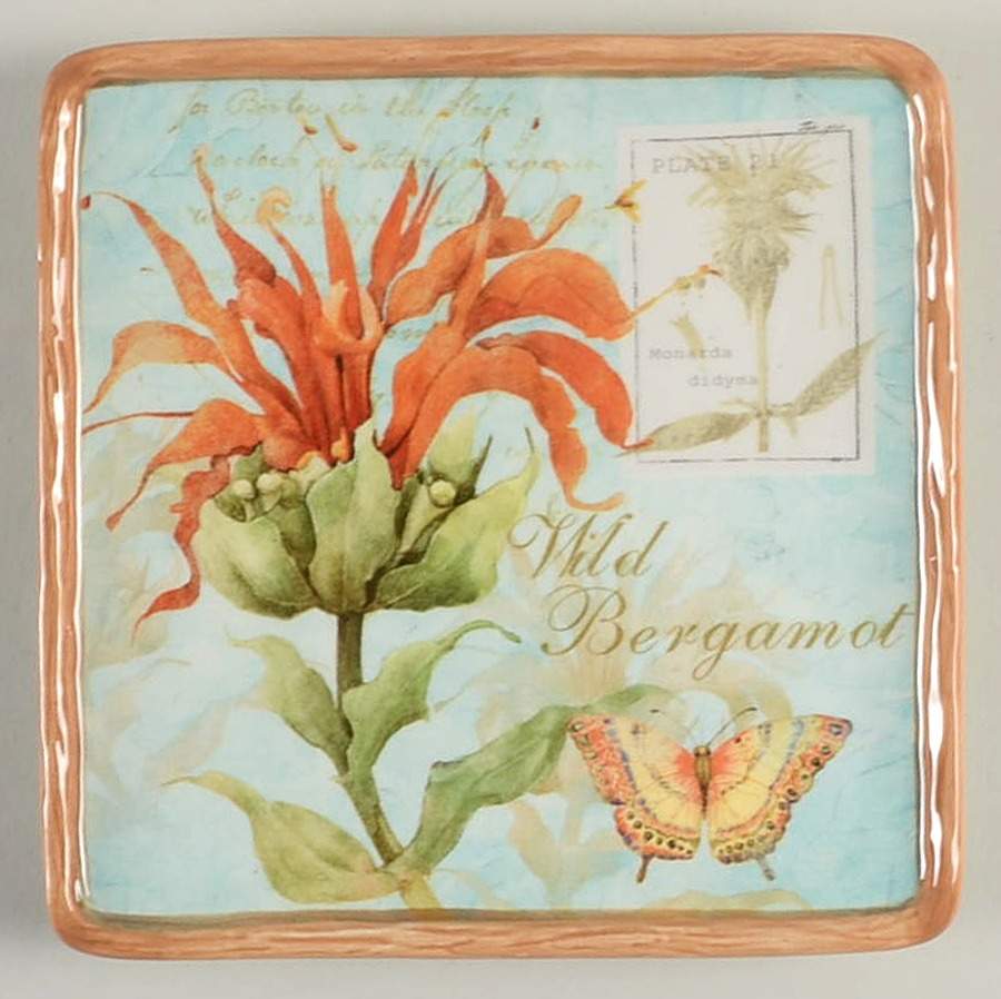Herb Blossoms Square Canape Plate by Certified International-1