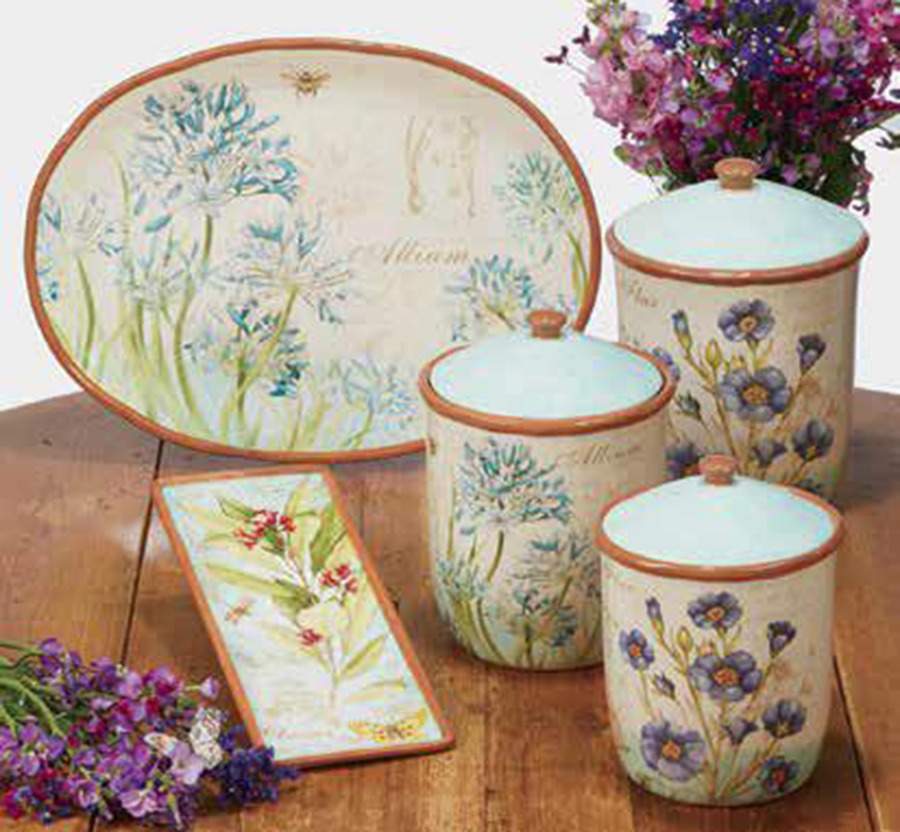 Herb Blossoms (3 Piece) Canister Set (Box Set) by Certified International-1