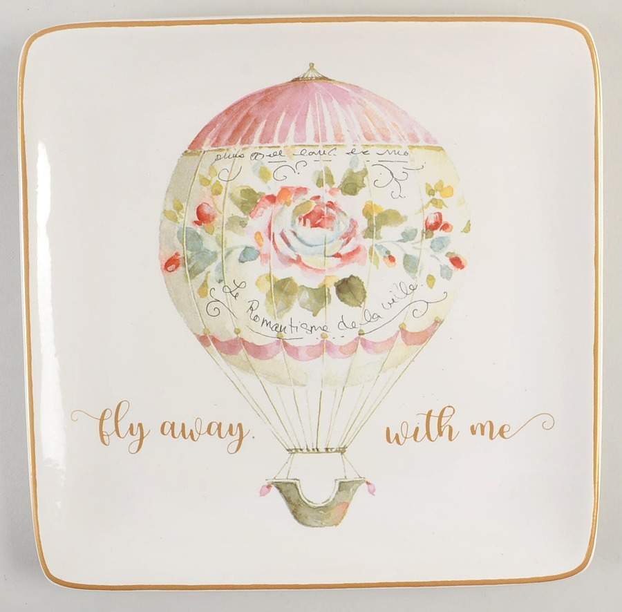 Beautiful Romance Square Salad/Dessert Plate by Certified International-1