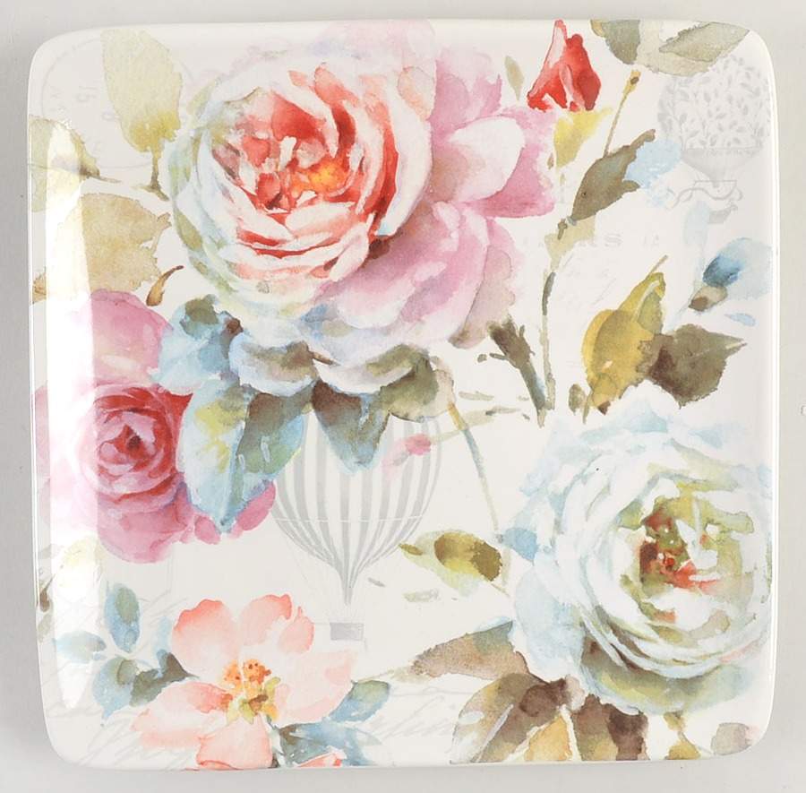 Beautiful Romance Square Salad/Dessert Plate by Certified International-1