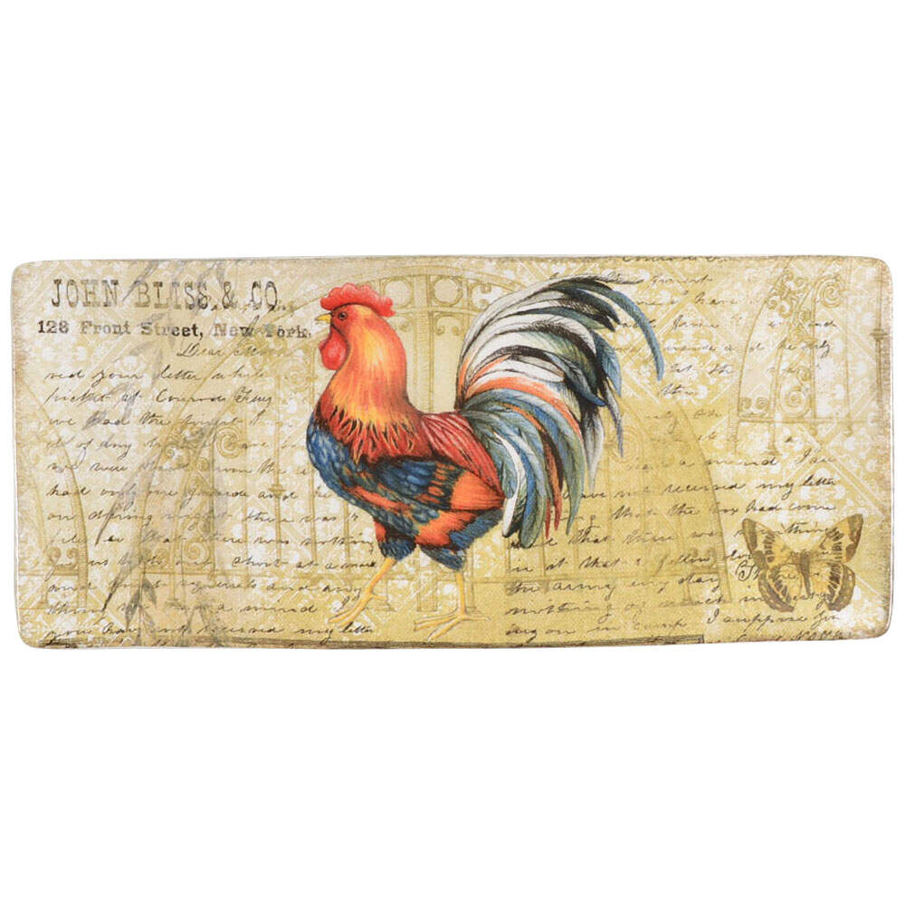 Gilded Rooster Rectangular Tray 11" by Certified International-1