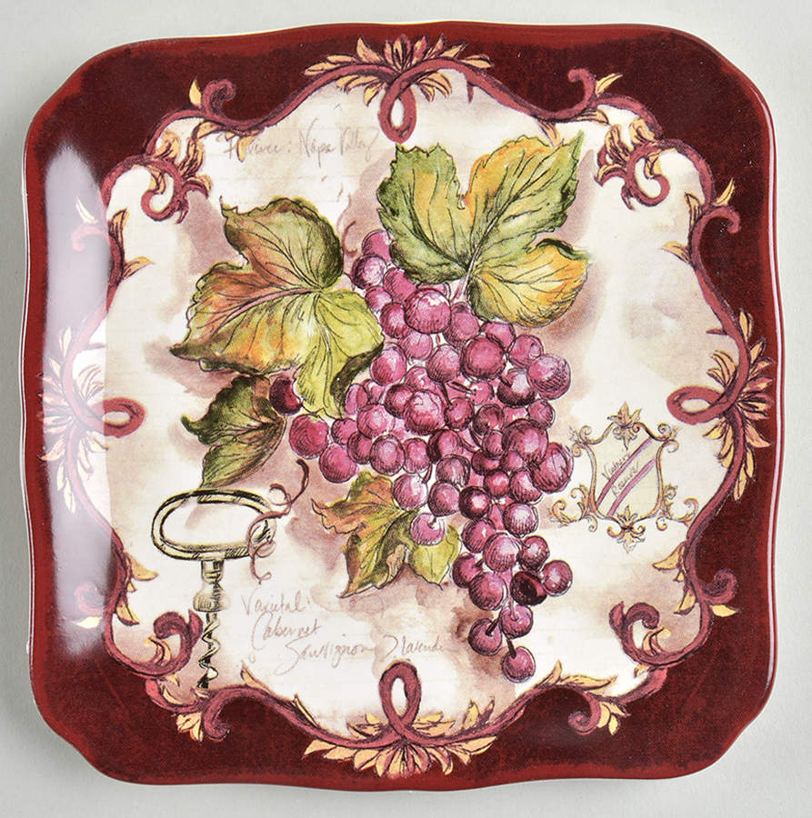 Vintners Journal Square Canape Plate by Certified International-1