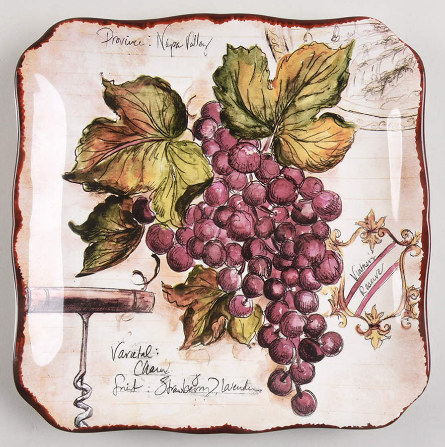 Vintners Journal Square Salad/Dessert Plate by Certified International-1