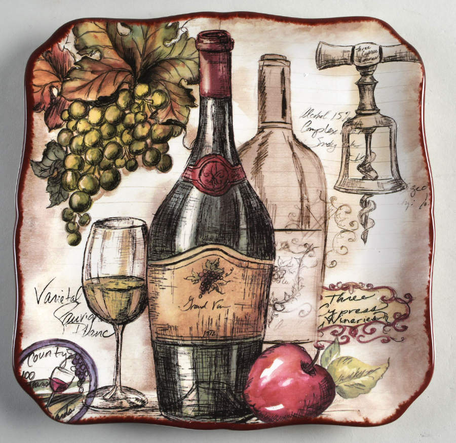 Vintners Journal Square Dinner Plate by Certified International-1