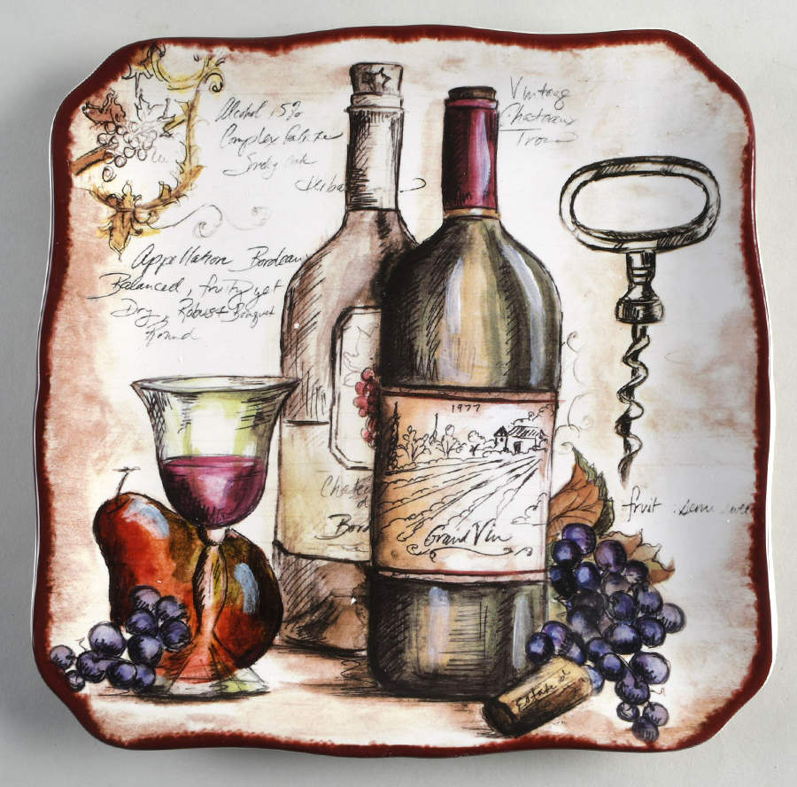 Vintners Journal Square Dinner Plate by Certified International-1